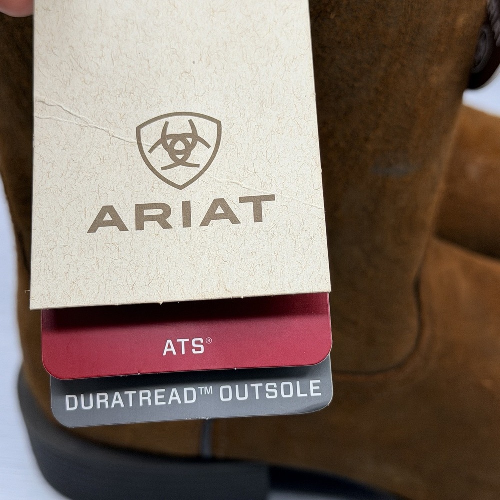Ariat Men's 10.5 Brown Suede Cowboy Boots Square Toe Sport Big Country Roughout - Picture 14 of 15